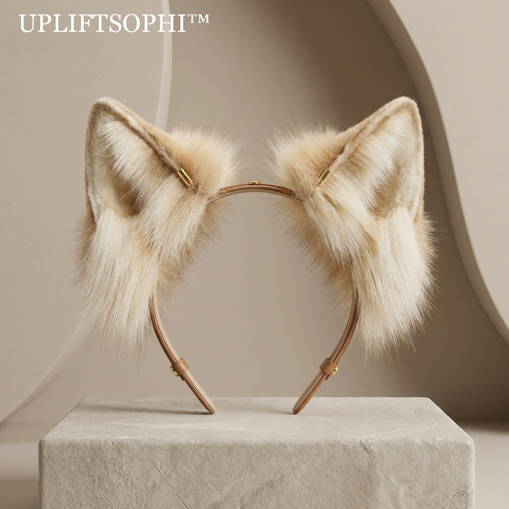 🦊 Upliftsophi™ THE FENNEC AURA HEADBAND - "Fashion is the ultimate shapeshifter. A structural headpiece engineered to blur the line between the primal and the pristine, granting the wearer a silhouette of untamed elegance."